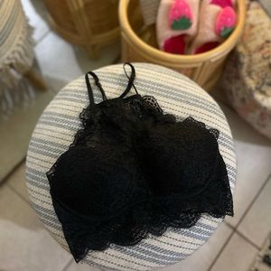 PINK eyelash lace bralette